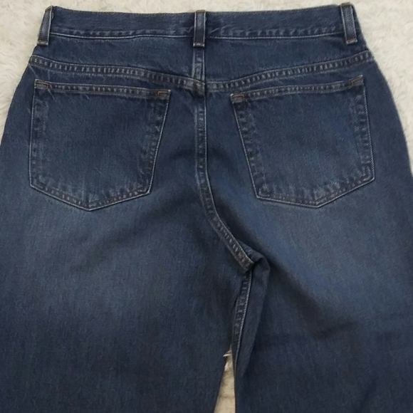 Eddie Bauer Vintage Blue Dark Wash Five Pocket High Rise Button Zip Ankle Jean - Picture 8 of 13
